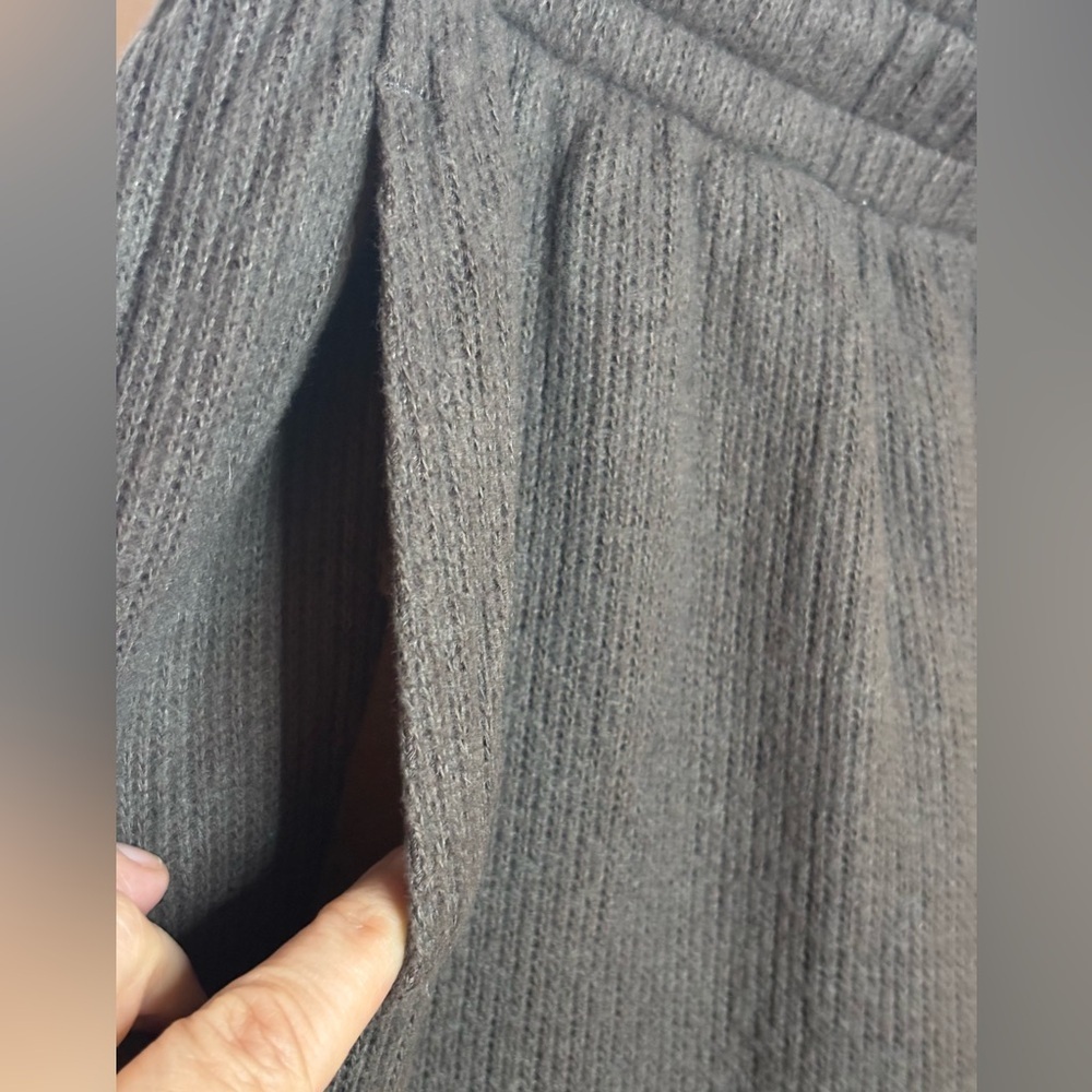 NWOT ZARA Ribbed soft Casual Brown Wide-Leg Pants pullon size S - Picture 4 of 9